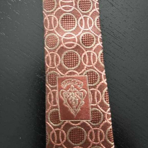Gucci Tie, Brown, Geometric Shape - Picture 8 of 10